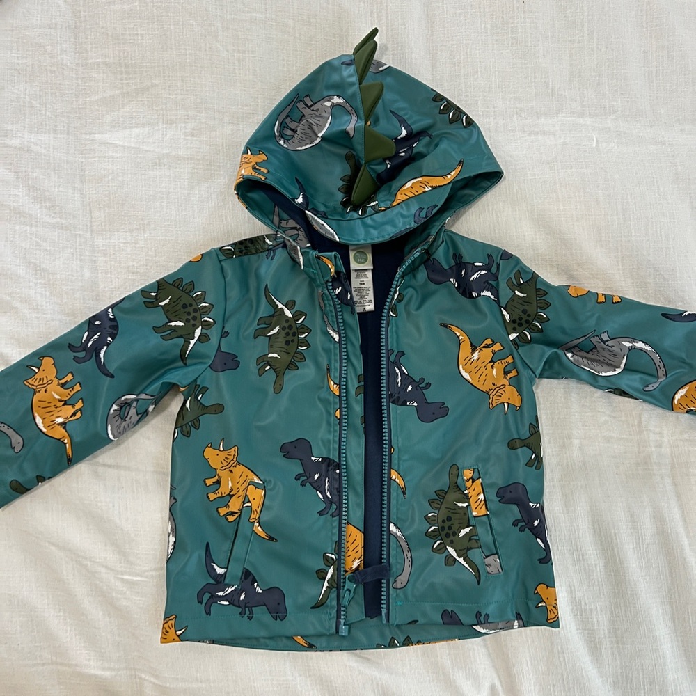 Little Me Teal Dinosaur Raincoat 18m